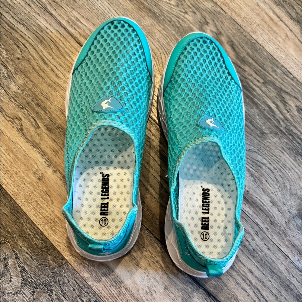 Reel Legends Women's Teal Mesh Slip-On Sneakers